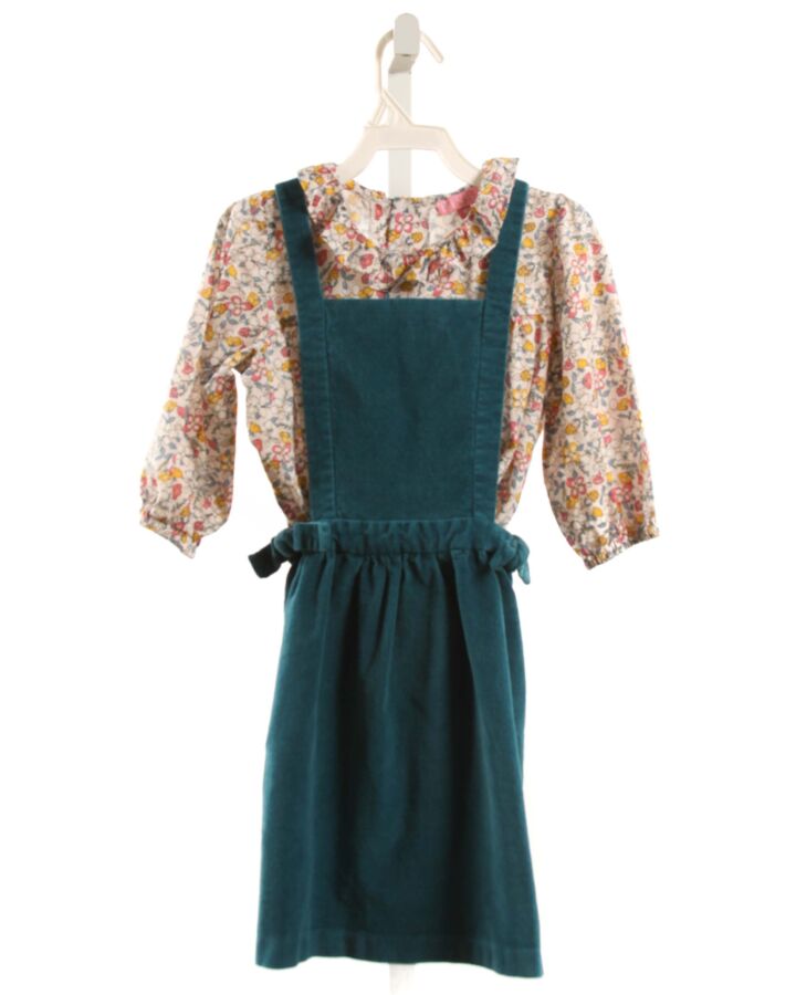 BISBY BY LITTLE ENGLISH  GREEN CORDUROY FLORAL  DRESS