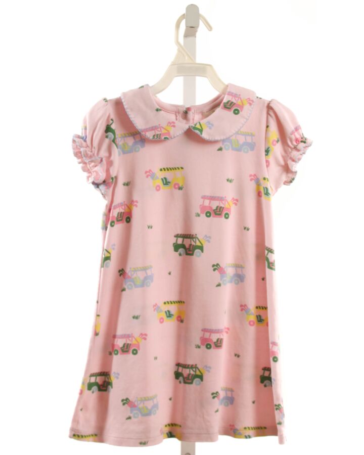 THE BEAUFORT BONNET COMPANY  PINK   PRINTED DESIGN KNIT DRESS WITH PICOT STITCHING