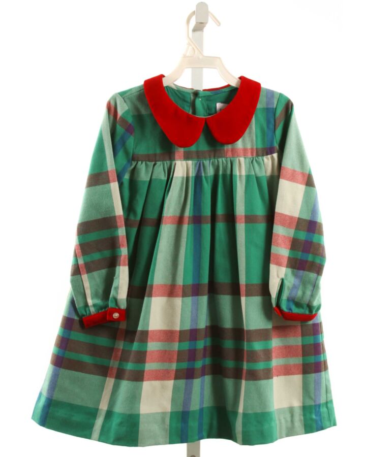 PETIT PEONY  GREEN  PLAID  DRESS