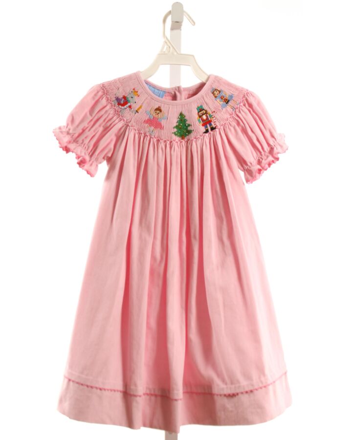 ANAVINI  PINK CORDUROY  SMOCKED DRESS WITH RIC RAC