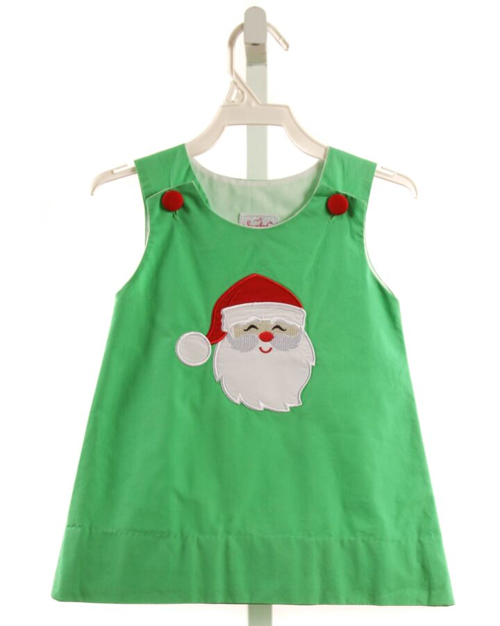 SMOCKED OR NOT  GREEN   APPLIQUED DRESS