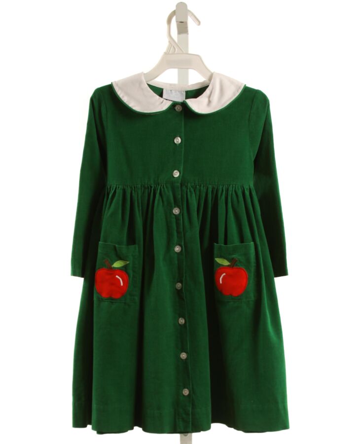 BETTI TERRELL  GREEN CORDUROY  APPLIQUED DRESS