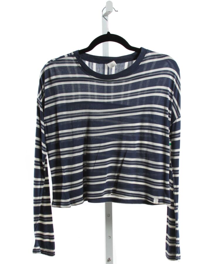 TREASURE & BOND  BLUE  STRIPED  KNIT LS SHIRT