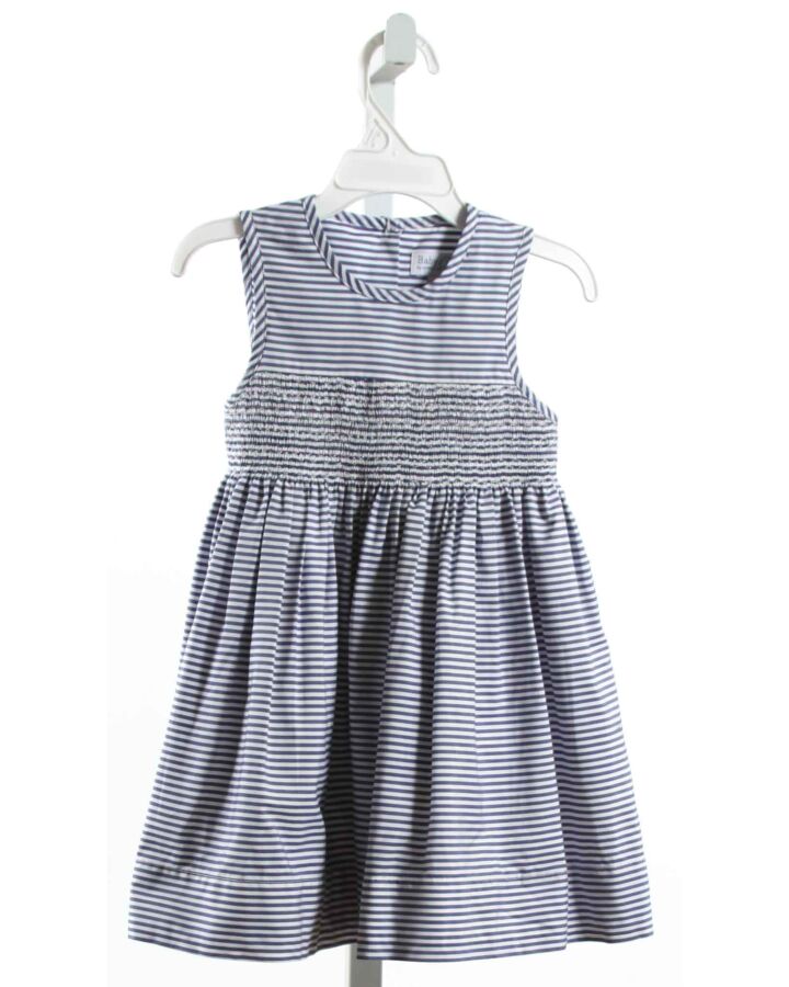 BABY CZ  BLUE  STRIPED SMOCKED DRESS