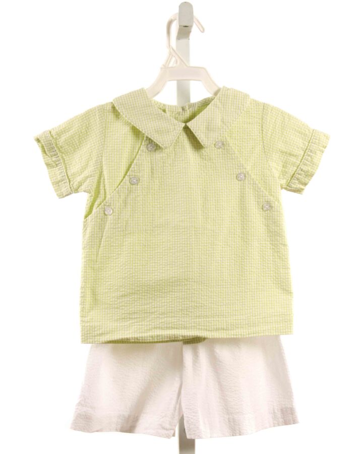 LITTLE ENGLISH  LIME GREEN SEERSUCKER   2-PIECE OUTFIT