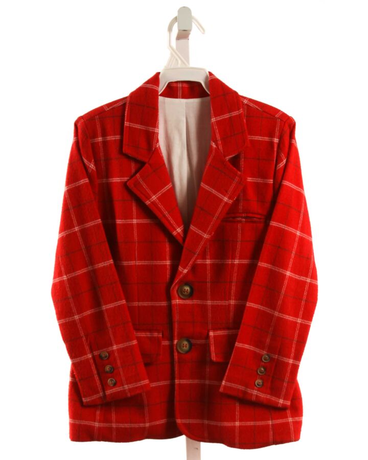 BELLA BLISS  RED  PLAID  BLAZER