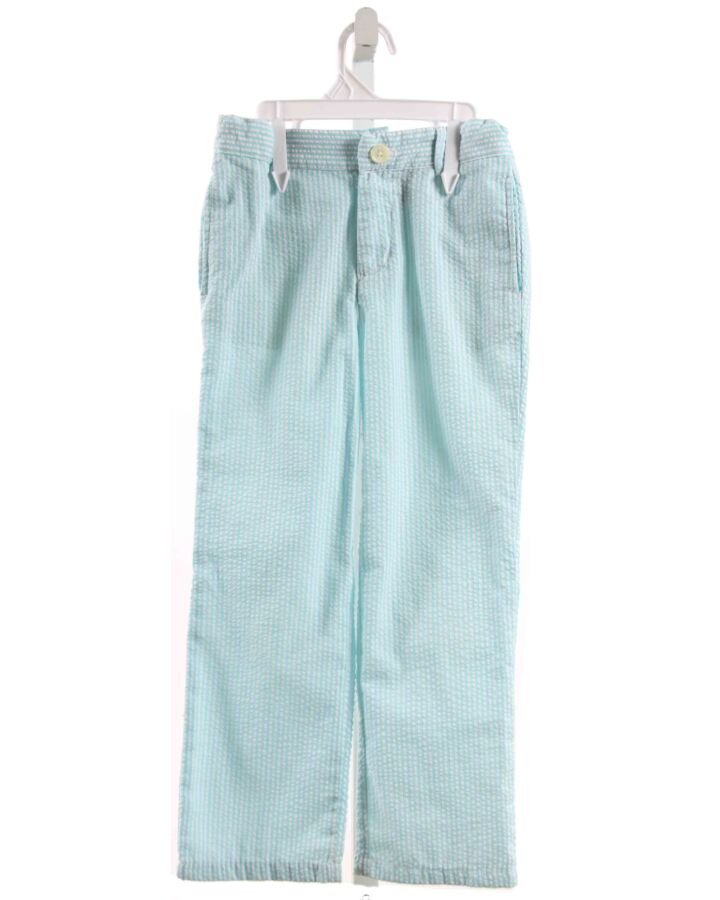 E-LAND  AQUA SEERSUCKER STRIPED  PANTS