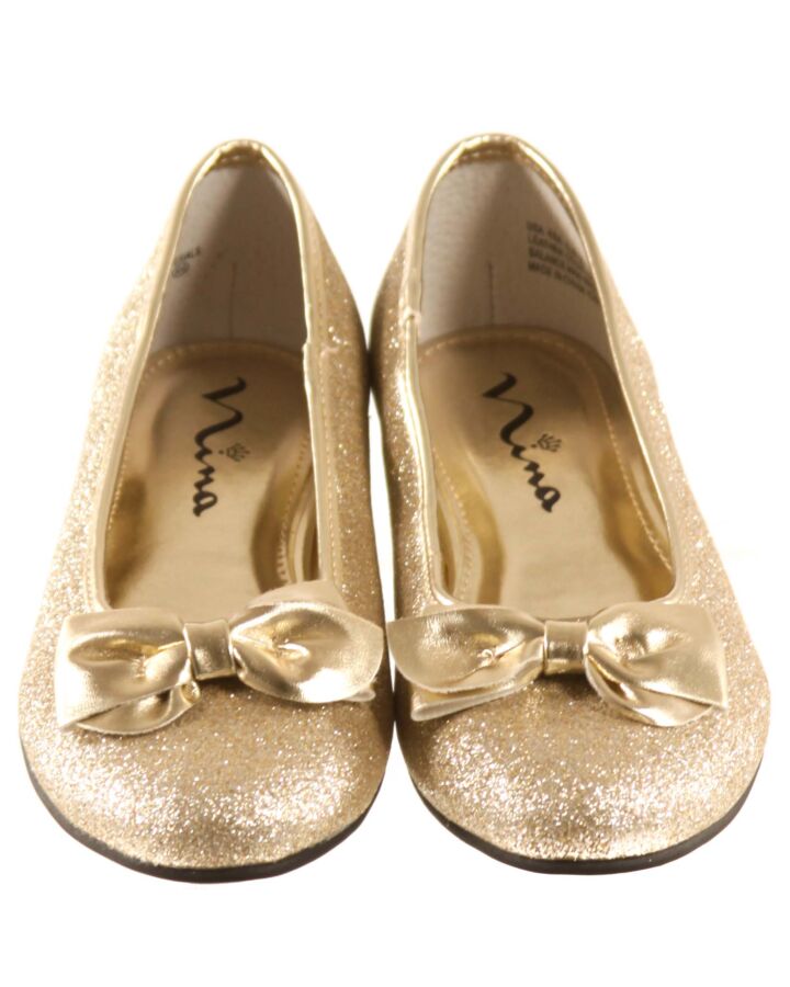 NINA GOLD FLATS  *EUC SIZE CHILD 4