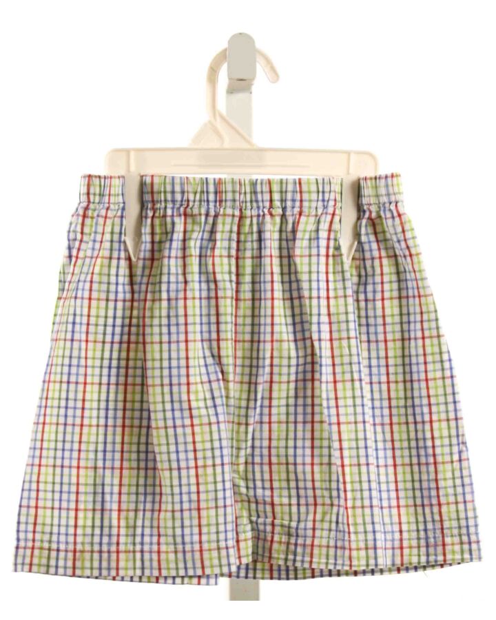 LIME GREEN  MULTI-COLOR  PLAID  SHORTS