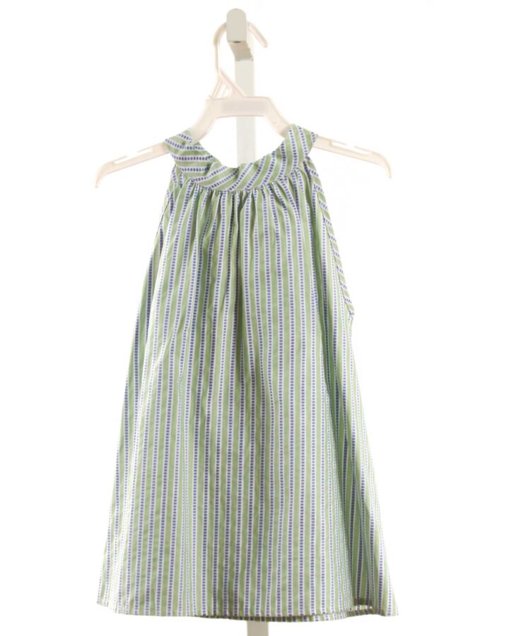 BELLA BLISS  GREEN  STRIPED  SLEEVELESS SHIRT