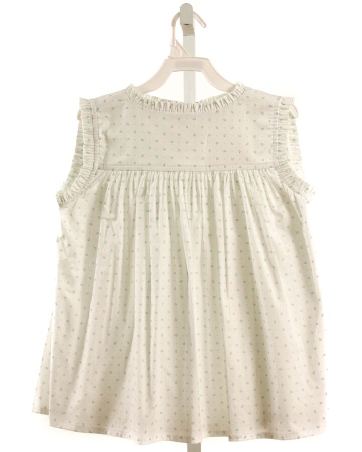 HANNAH KATE  WHITE    SLEEVELESS SHIRT WITH RUFFLE