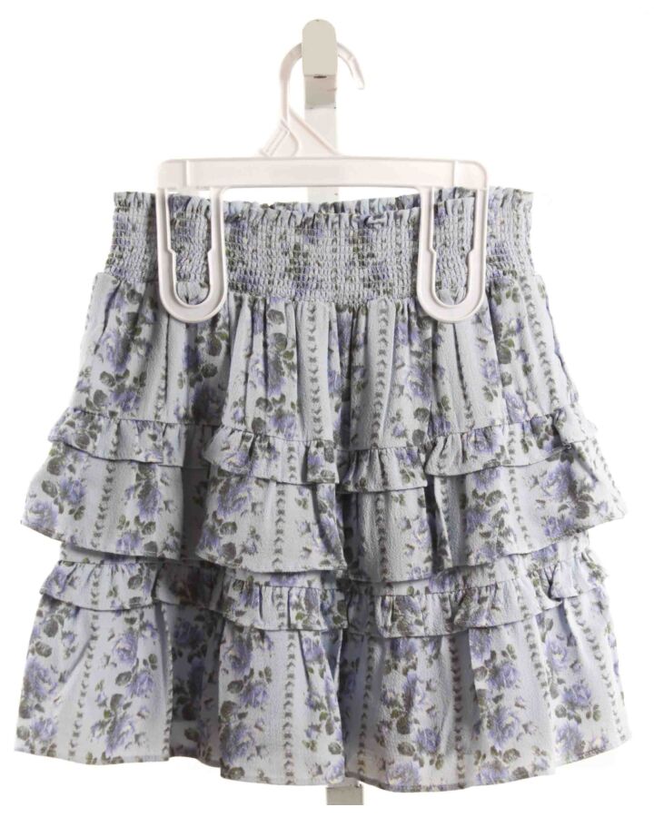 LOVESHACKFANCY  BLUE  FLORAL  SKIRT