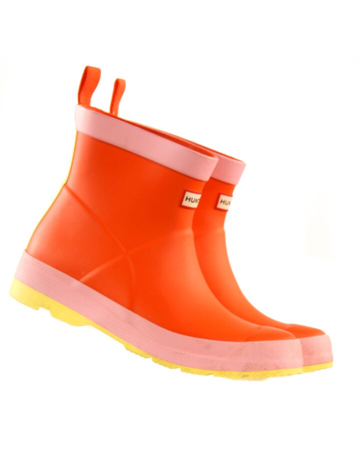 HUNTER ORANGE BOOTS  *EUC SIZE CHILD 4