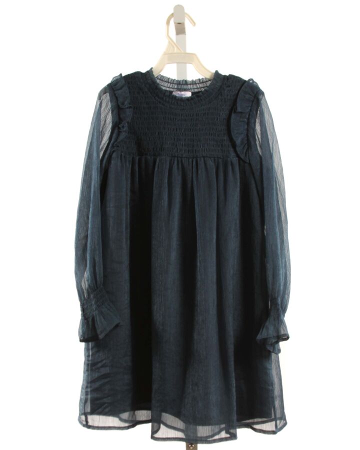 PLEAT.  BLUE   SMOCKED PARTY DRESS