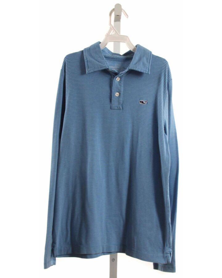 VINEYARD VINES  BLUE  STRIPED  KNIT LS SHIRT