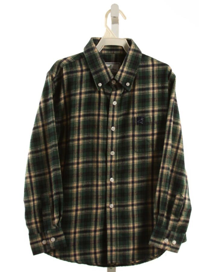 PROPERLY TIED  GREEN FLANNEL PLAID  DRESS SHIRT