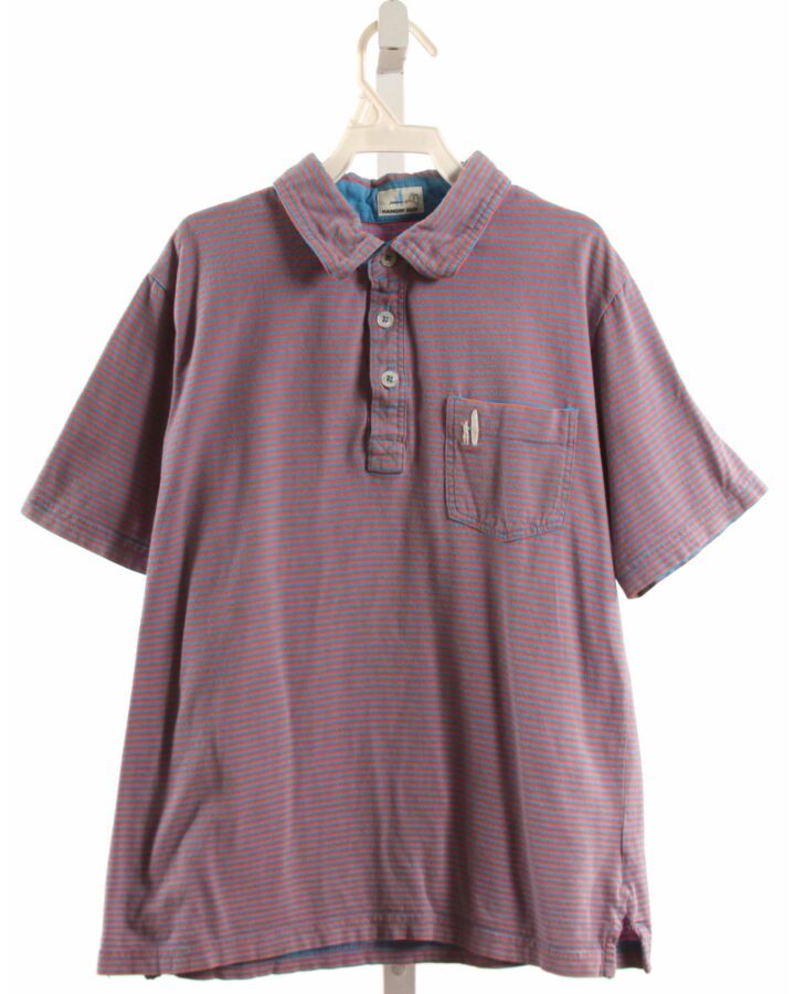 JOHNNIE-O  RED  STRIPED  KNIT SS SHIRT