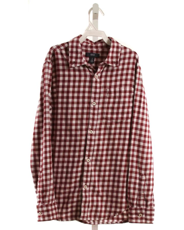1901  MAROON  GINGHAM  DRESS SHIRT