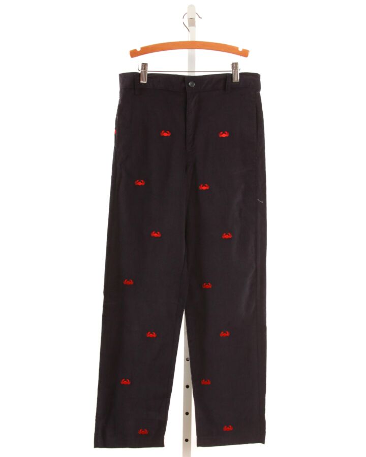 K & L  NAVY CORDUROY  EMBROIDERED PANTS