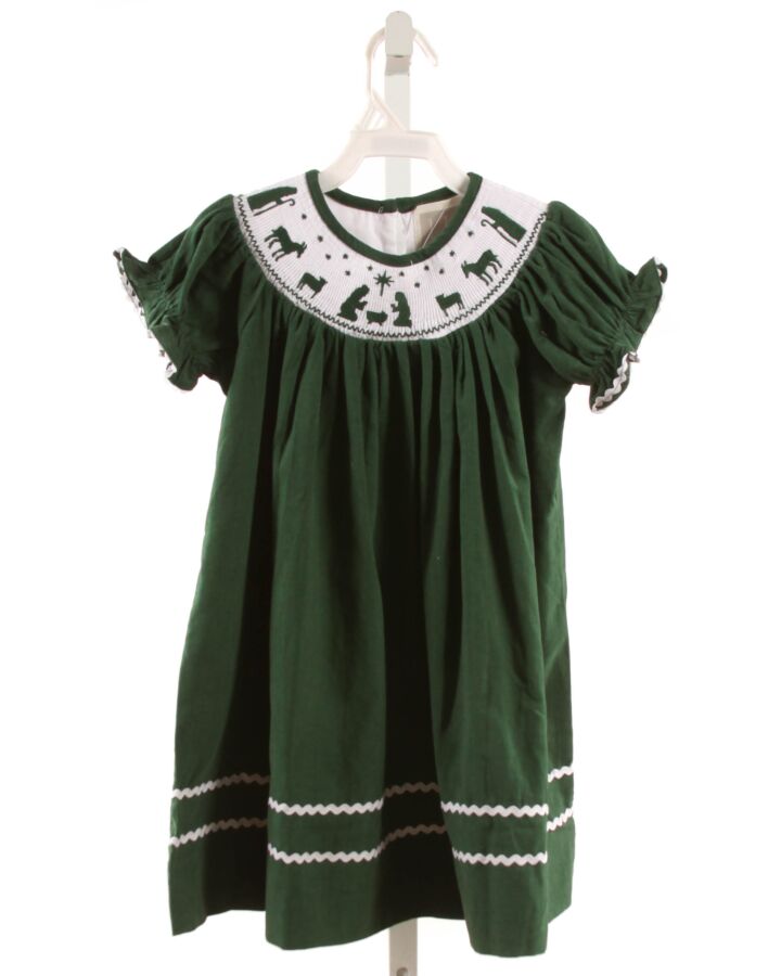 LIL CACTUS  GREEN CORDUROY  SMOCKED DRESS