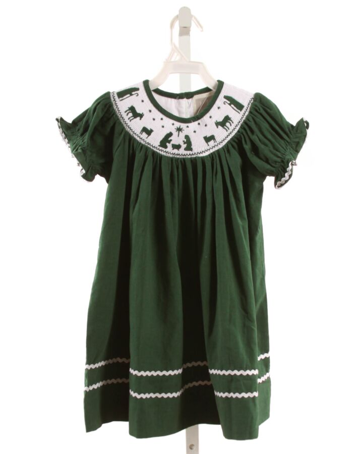 LIL CACTUS  GREEN CORDUROY  SMOCKED DRESS