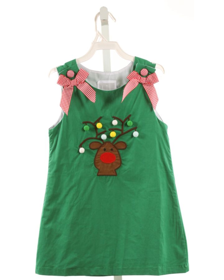 LIL CACTUS  GREEN   APPLIQUED DRESS WITH BOW