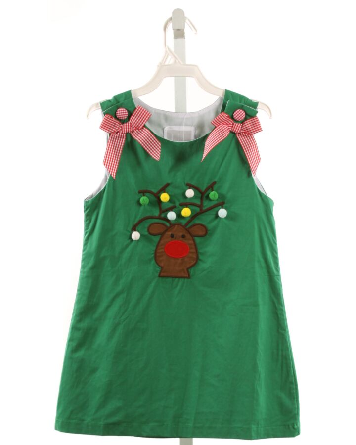 LIL CACTUS  GREEN   APPLIQUED DRESS WITH BOW