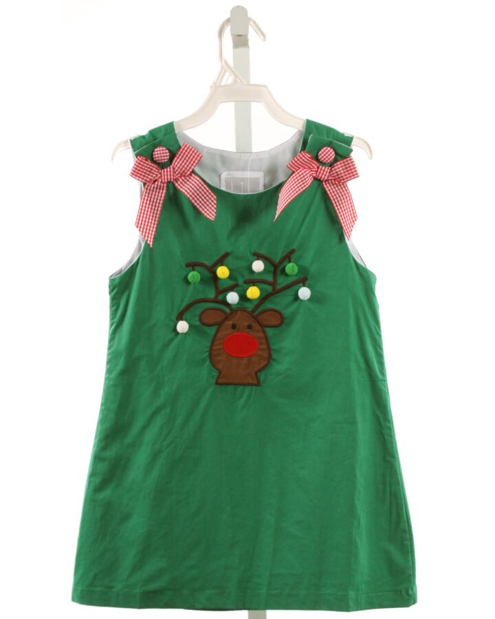 LIL CACTUS  GREEN   APPLIQUED DRESS WITH BOW