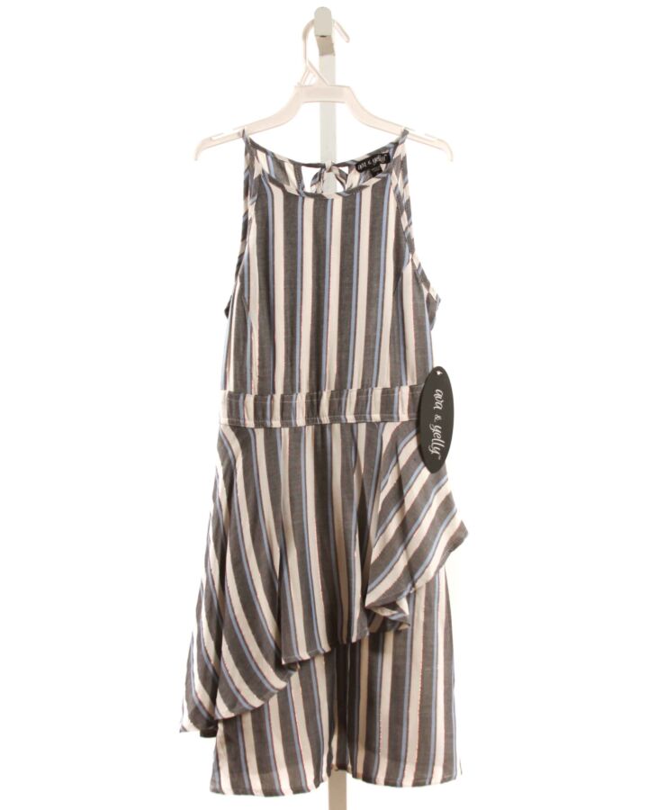 AVA & YELLY  CHAMBRAY  STRIPED  DRESS