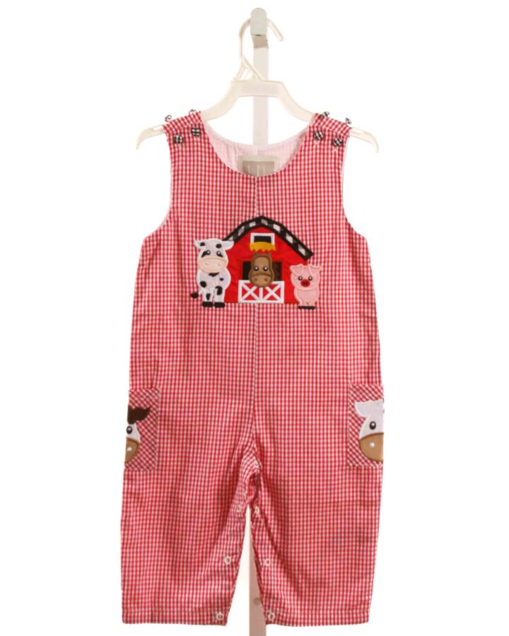 LIL CACTUS  RED  GINGHAM APPLIQUED LONGALL