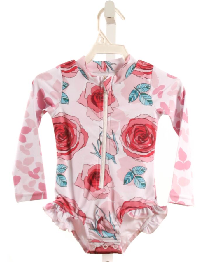 OOPSIE DAISY  PINK  FLORAL  1-PIECE SWIMSUIT WITH RUFFLE