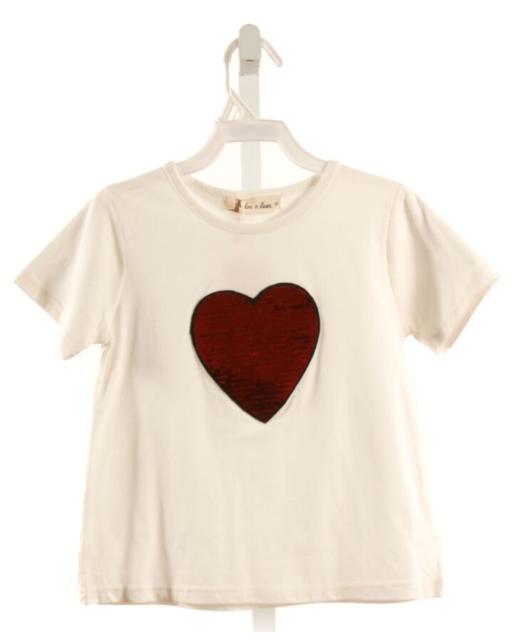 DOE A DEAR WHITE SEQUINED KNIT SS SHIRT