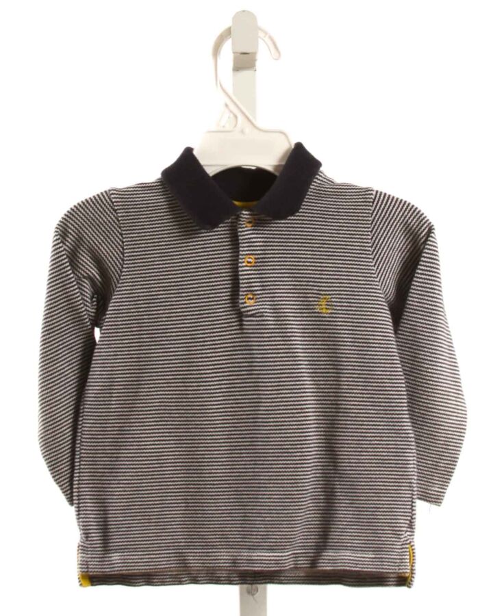 PETIT BATEAU  NAVY  STRIPED  KNIT LS SHIRT