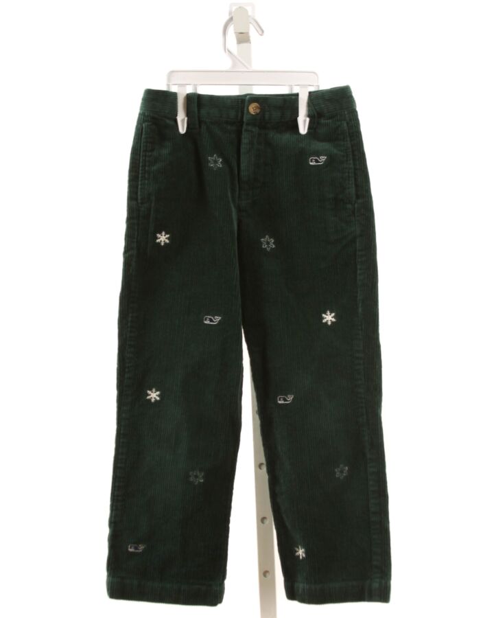 VINEYARD VINES  GREEN CORDUROY  EMBROIDERED PANTS