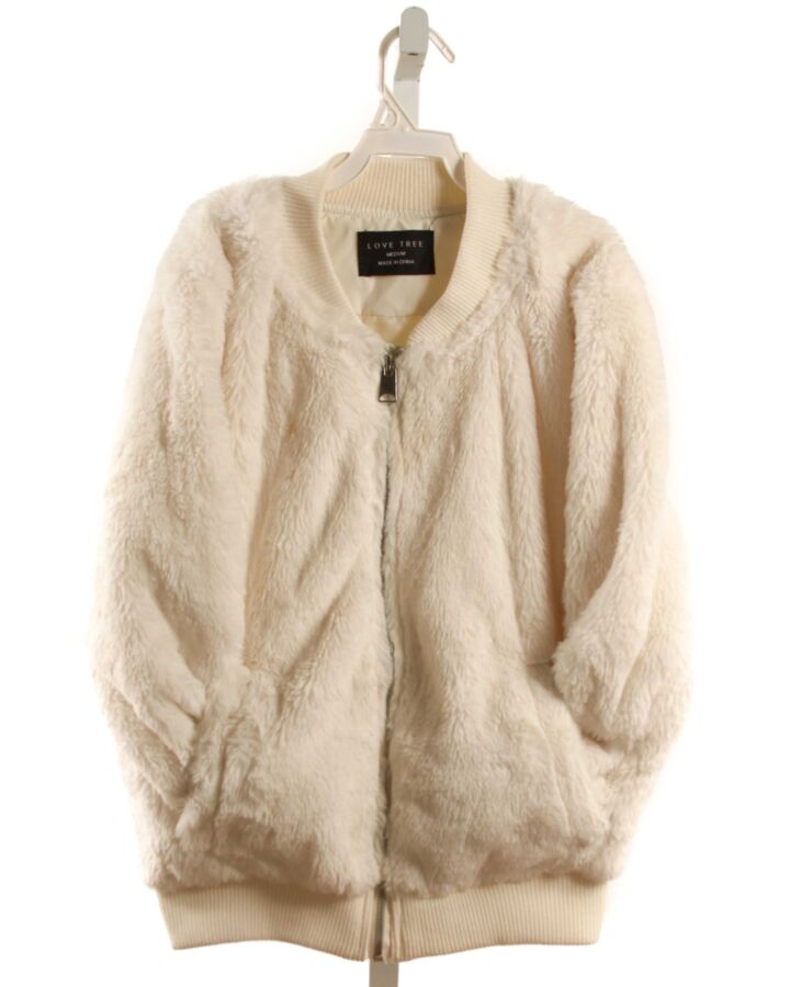 LOVE TREE  WHITE FLEECE   OUTERWEAR