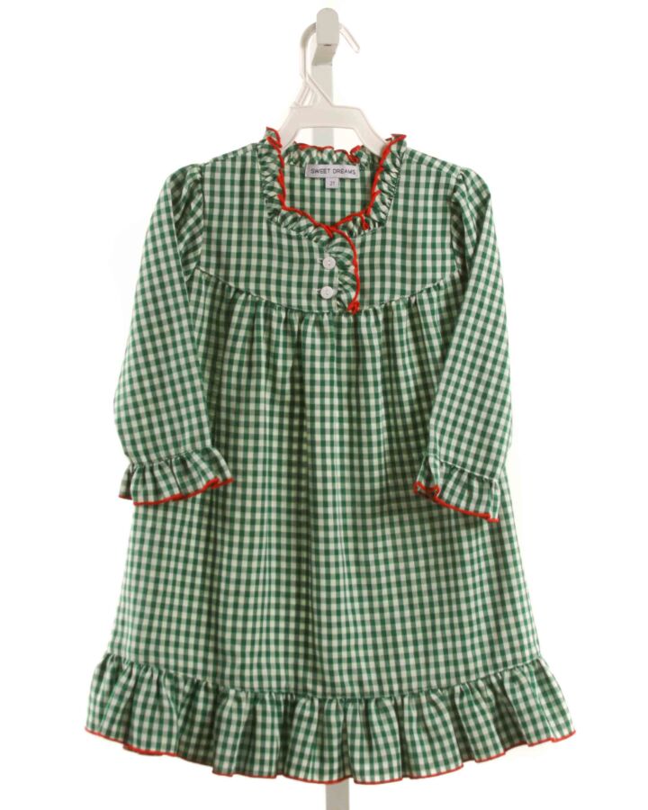 SWEET DREAMS  GREEN  GINGHAM  LOUNGEWEAR