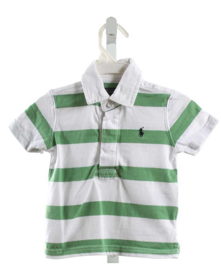 POLO BY RALPH LAUREN  GREEN  STRIPED  KNIT SS SHIRT