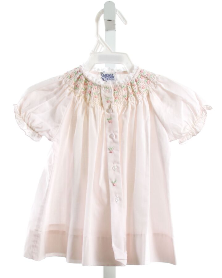 CARRIAGE BOUTIQUE  LT PINK  FLORAL EMBROIDERED SHIRT-SS