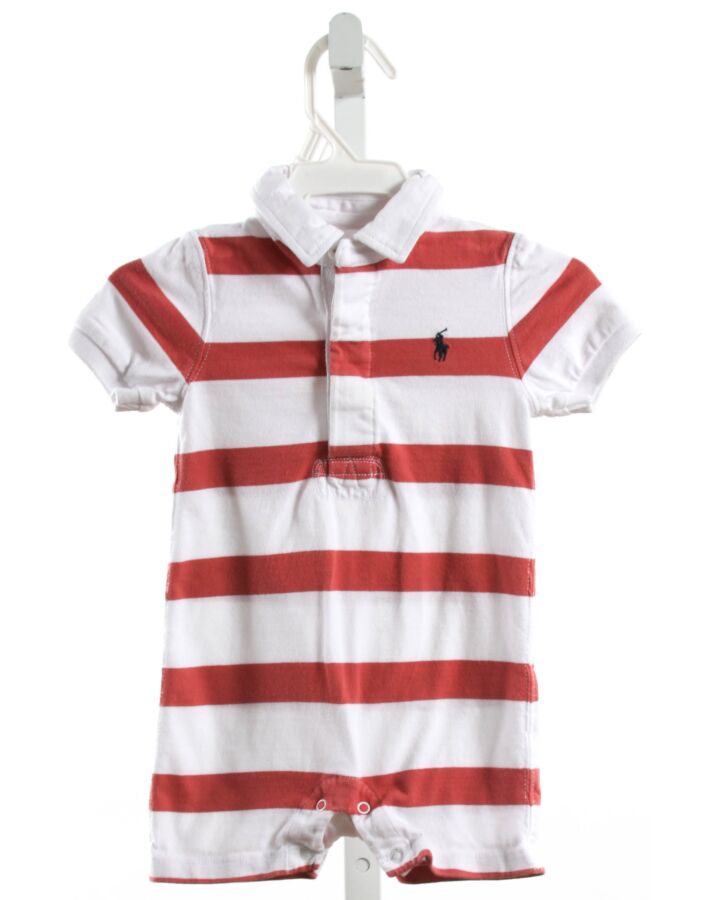 RALPH LAUREN  RED  STRIPED  KNIT SHORTALL