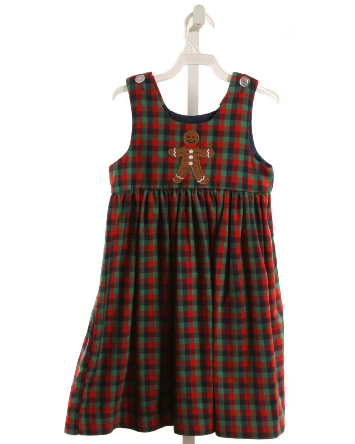 KELLY'S KIDS  MULTI-COLOR  GINGHAM APPLIQUED DRESS