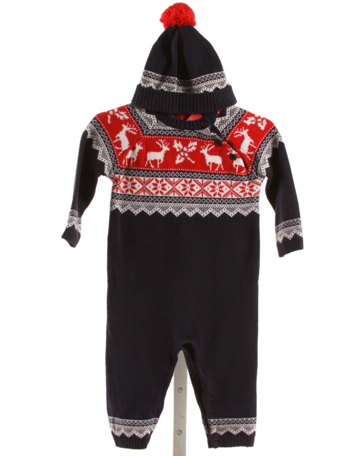 JINGLES & JOY  NAVY    KNIT ROMPER