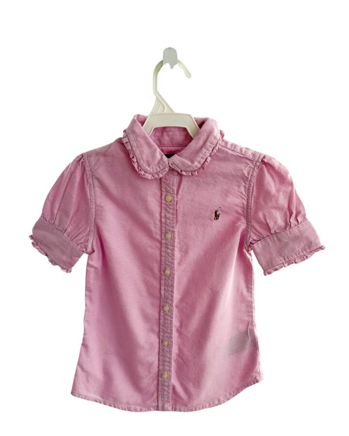 RALPH LAUREN  PINK    DRESS SHIRT WITH RUFFLE