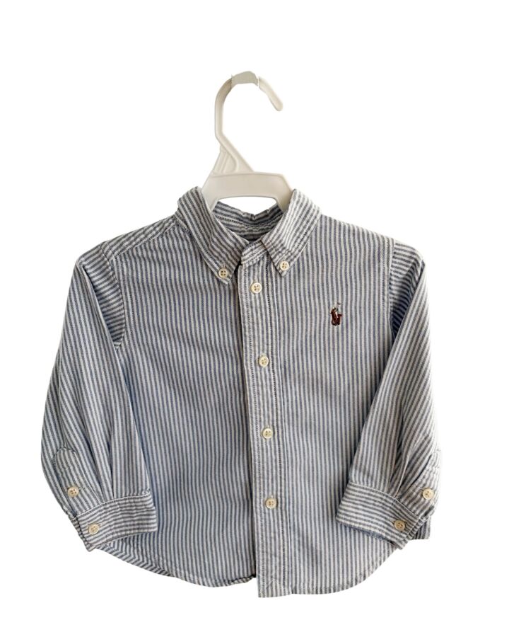 RALPH LAUREN  CHAMBRAY  STRIPED  DRESS SHIRT
