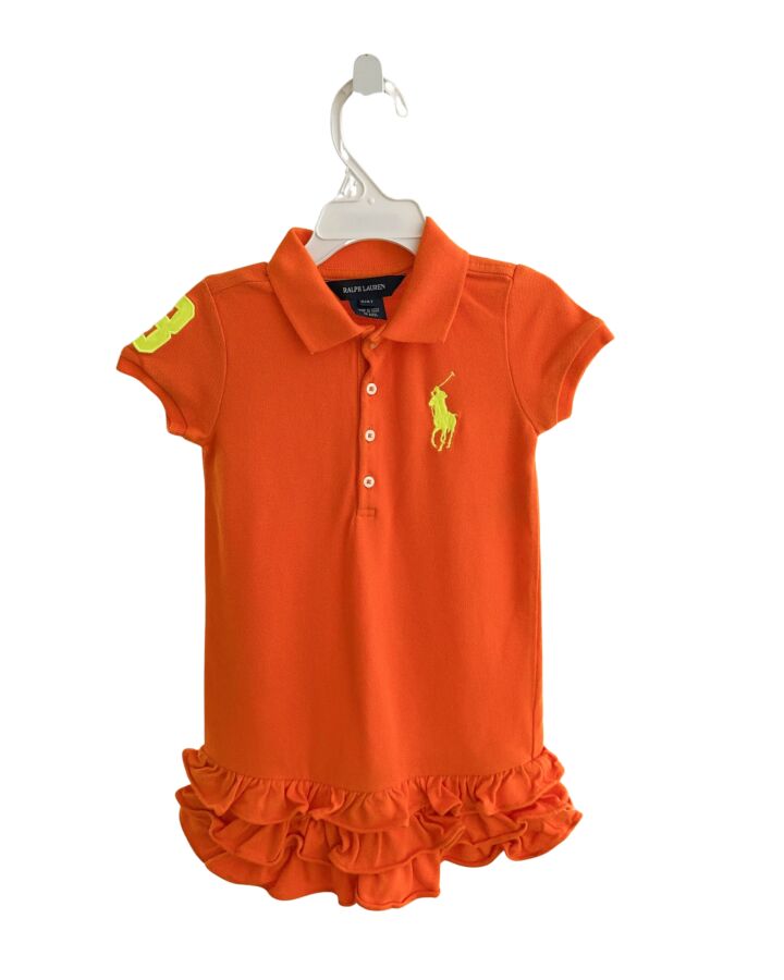 RALPH LAUREN  ORANGE PIQUE   DRESS WITH RUFFLE