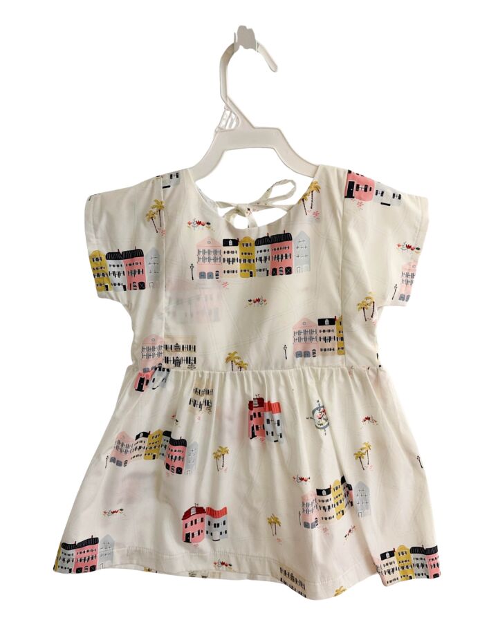 URBANE BABY + KIDS  WHITE   PRINTED DESIGN DRESS