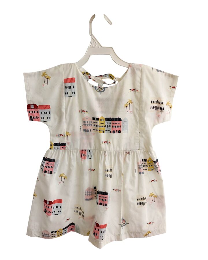 URBANE BABY + KIDS  WHITE   PRINTED DESIGN DRESS