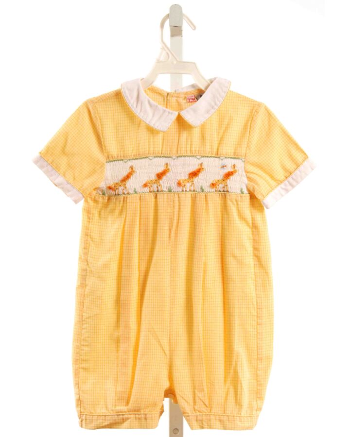 ORIENT EXPRESSED  YELLOW  GINGHAM SMOCKED SHORTALL