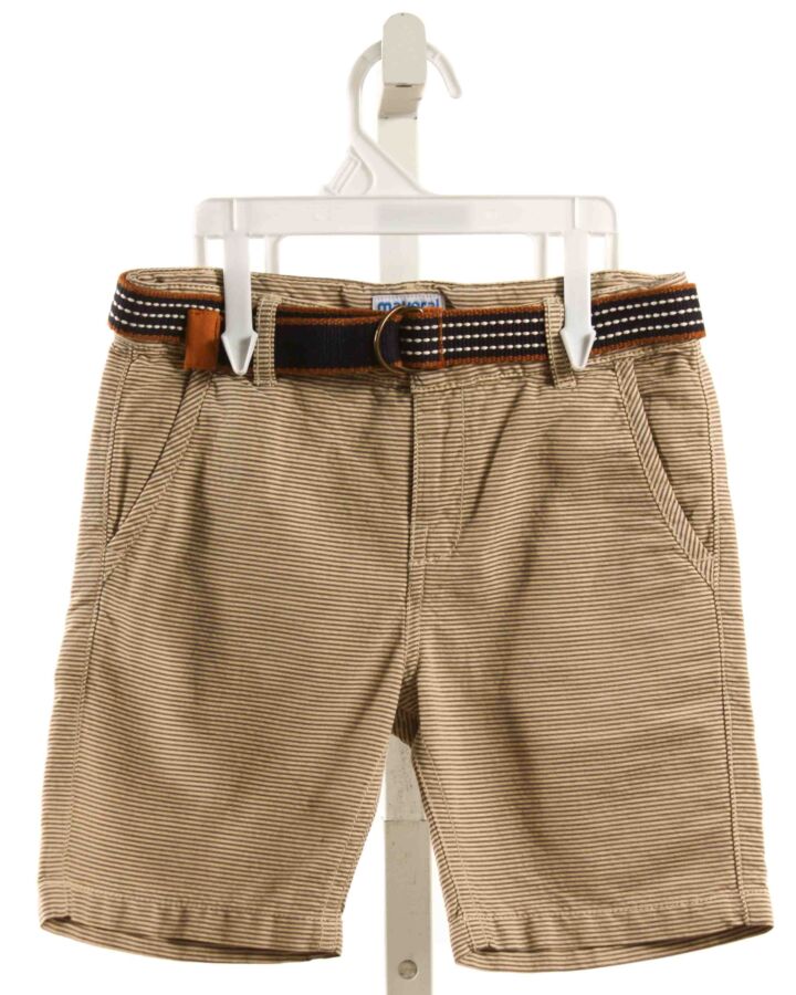 MAYORAL  BROWN  STRIPED  SHORTS