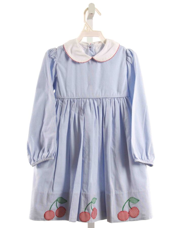 ALICE KATHLEEN  LT BLUE  GINGHAM APPLIQUED DRESS