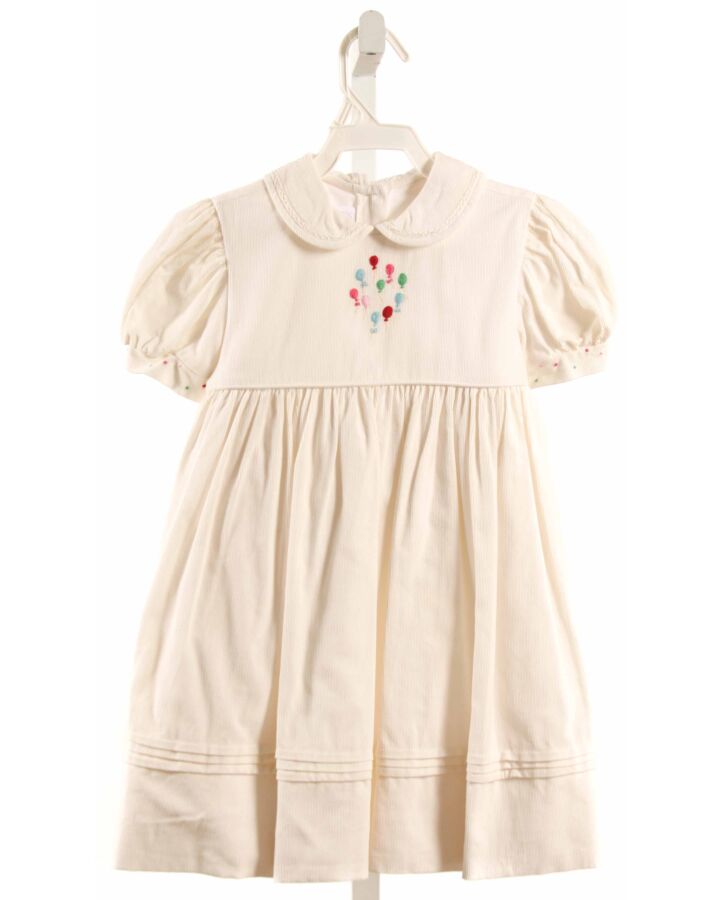 ALICE KATHLEEN  WHITE CORDUROY  EMBROIDERED DRESS